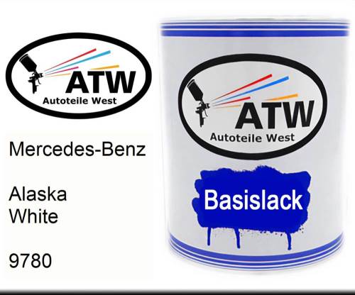 Mercedes-Benz, Alaska White, 9780: 1L Lackdose, von ATW Autoteile West.